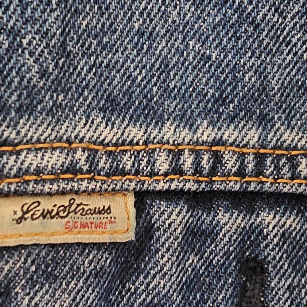 Levi Strauss Signature Denim Jacket-XL-Vintage Y2K Blue Trucker Style - Picture 5 of 7